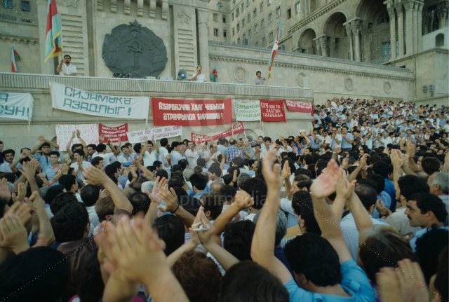 Unsanctioned ülésén Lenin tér, Baku 