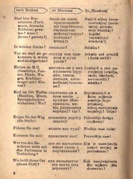 Deutsch-Russisches Soldaten-Wörterbuch, Berlin 1942
