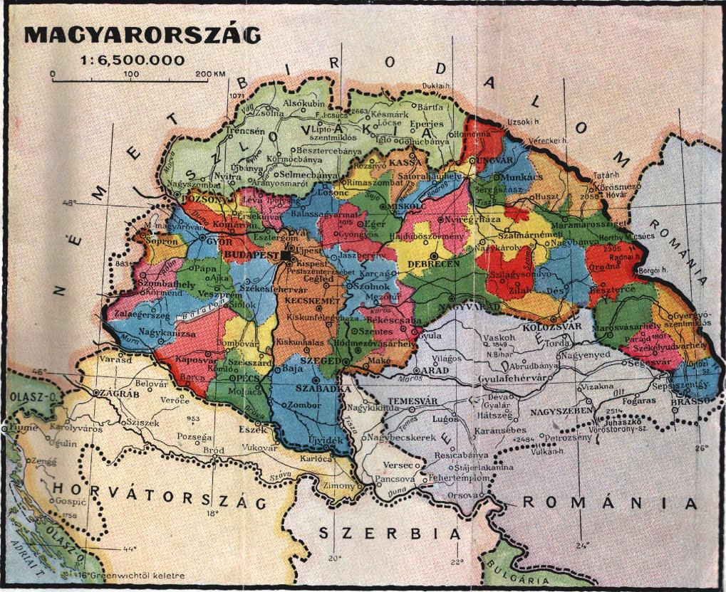 The Carpathian Basin after the two Vienna Awards (1938, 1940) which ...