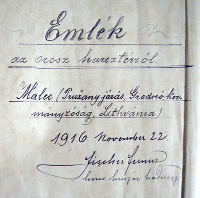 A Hungarian inscription on the inner endpaper of the evangeliary of Malecz (Kalocsa), 1916