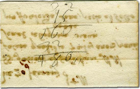 Mallorca, backside of the card with ascetic practices foreseen for the day of San Sebastián: mathematical addition