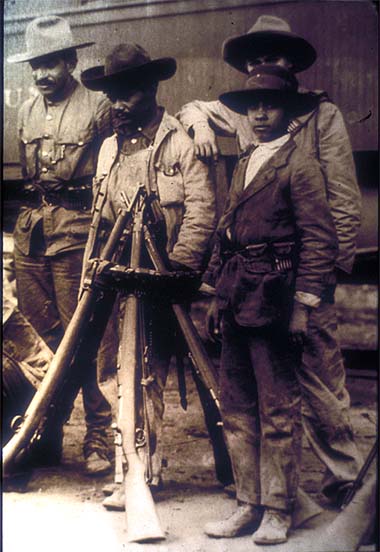 Mexico, Revolution. Soldiers. Photo by Agustín Victor Casasola (1874-1938). Cf. http://content-s10.cdlib.org/ark:/13030/hb400008gc/?layout=metadata&brand=calisphere
